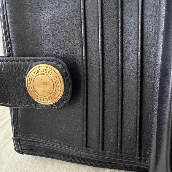 COACH Signature Logo Black Small Wallet - Picture 4 of 9